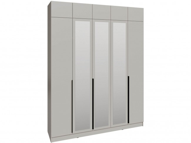 Шкаф 2,0 с антресолью и зеркалом Мадрид, Кашемир фото