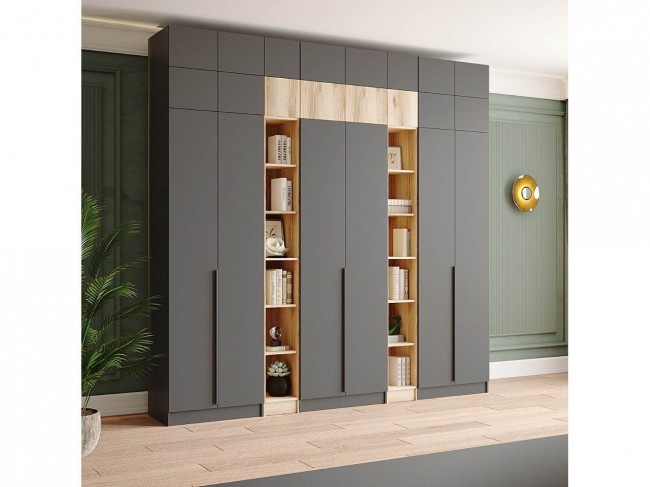 Шкаф Мадрид, композиция 23, Дуб делано/Графит серый фото