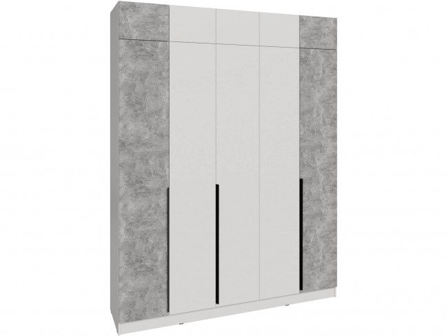 Шкаф 2,0 с антресолью Мадрид, Белый/Ателье светлое фото