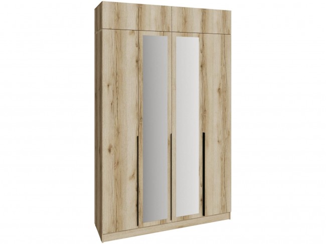 Шкаф 1,6 с антресолью и зеркалом Мадрид, Дуб делано фото