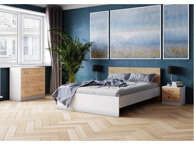 Модульная спальня Ронда, Белый/Дуб крафт золотой фото