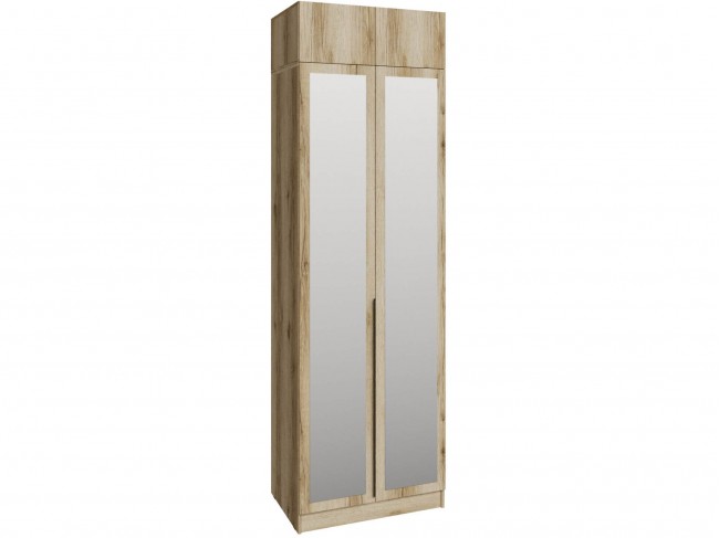 Шкаф 0,8 с антресолью и зеркалом Мадрид, Дуб делано фото
