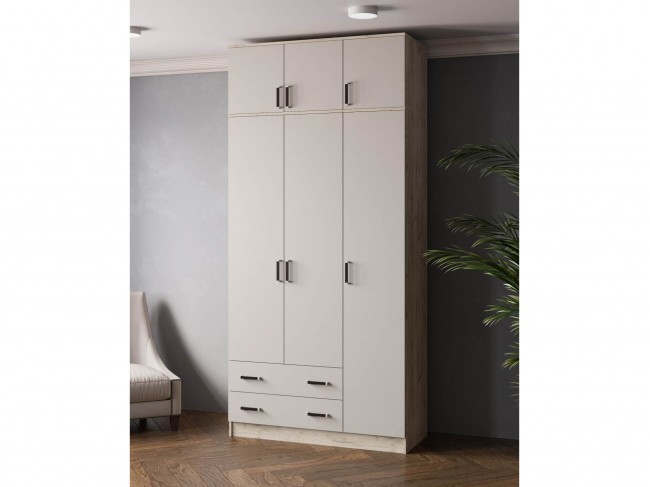 Шкаф комбинированный 1,2 Лагуна с антресолью, Дуб крафт серый/Ка фото