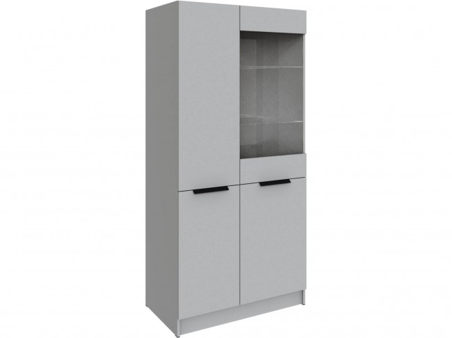 Шкаф Мадрид (0,9) с 1 витриной, Камень серый фото