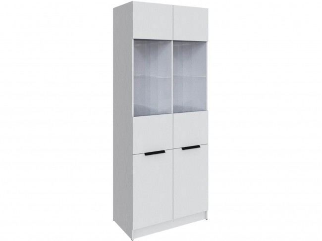 Шкаф Мадрид (0,9) с 2 витринами, Белый фото