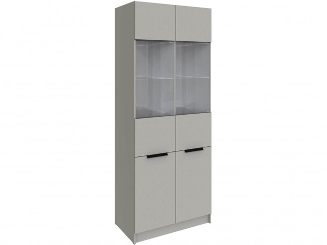 Шкаф Мадрид (0,9) с 2 витринами, Кашемир фото