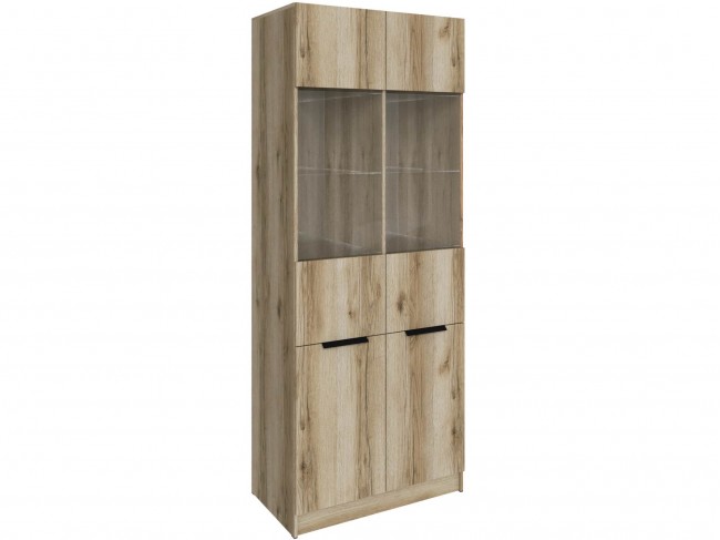Шкаф Мадрид (0,9) с 2 витринами, Дуб делано фото
