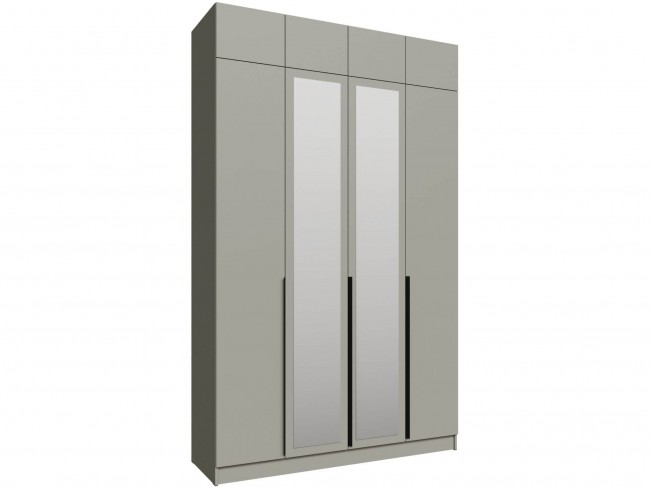 Шкаф 1,6 с антресолью и зеркалом Мадрид, Мокко фото