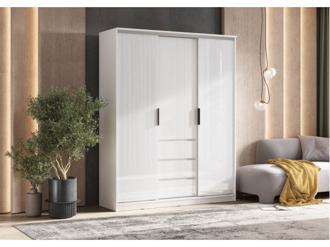 Шкаф-купе Челси (1600), Белый/Белый глянец фото