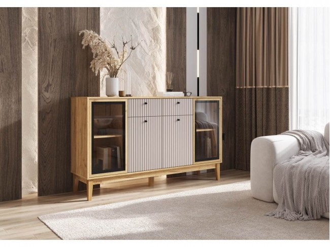 Комод Оливия (рамка AGT), Крафт золотой/Кашемир фото