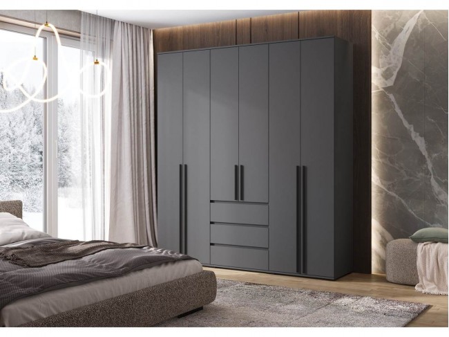 Шкаф 6-ти створчатый Норд, Графит фото