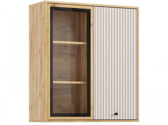 Шкаф навесной Оливия (рамка AGT), Крафт золотой/Кашемир фото