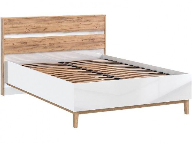 Кровать 1,6м Кельн с ортопедическим осн., Крафт золотой/Белый гл фото