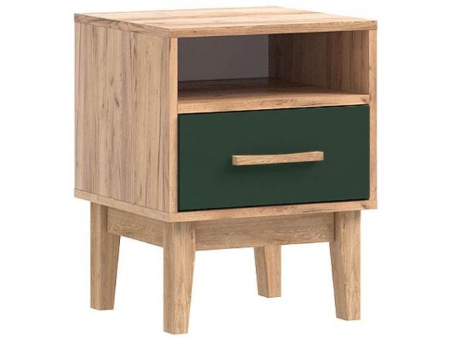 Тумбы прикроватные Кельн (2 шт), Крафт золотой/Изумрудный фото