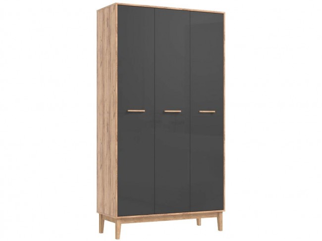 Шкаф 3-х створчатый Кельн, Крафт золотой/Графит фото