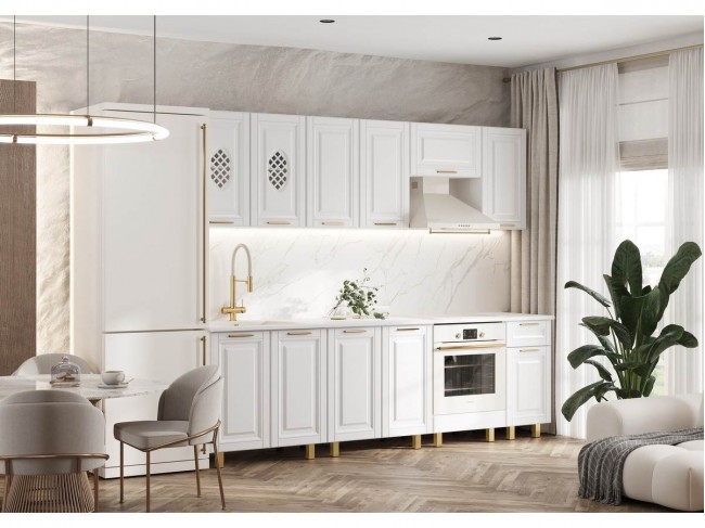 Кухня Престиж Голд 2,6м (490), Белый/Браш вайт фото