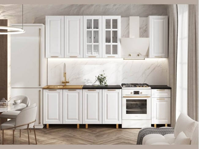 Кухня Престиж Голд 2,0/900м (490), компоновка №3, Белый/Браш вай фото