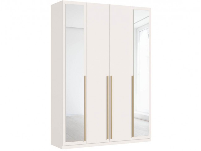 Шкаф 4-х створчатый Ларго (1600) 2 зеркала, Кашемир (золото) фото