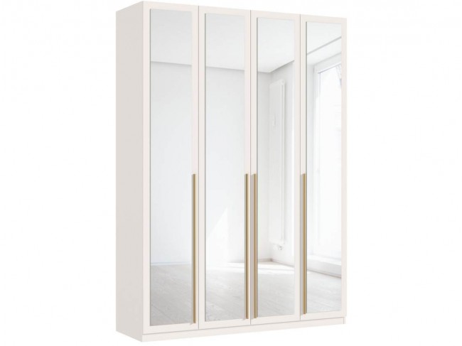 Шкаф 4-х створчатый Ларго (1600) 4 зеркала, Кашемир (золото) фото