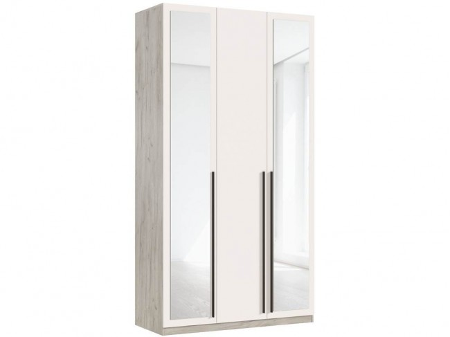Шкаф 3-х створчатый Ларго (1200) 2 зеркала, Крафт серый/Кашемир фото