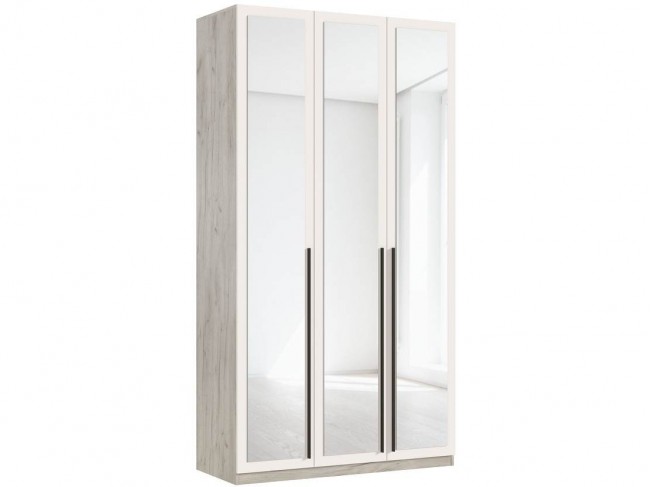 Шкаф 3-х створчатый Ларго (1200) 3 зеркала, Крафт серый/Кашемир фото