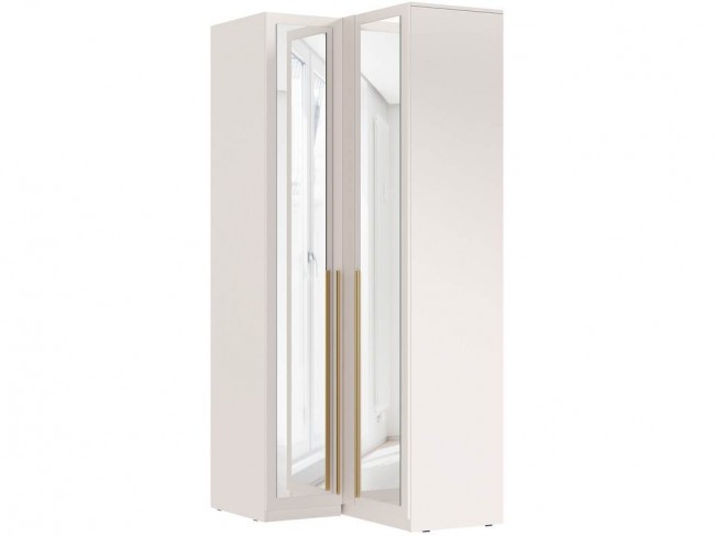 Шкаф угловой Ларго двухдверный (2 зеркала) ручка 1м, Кашемир фото