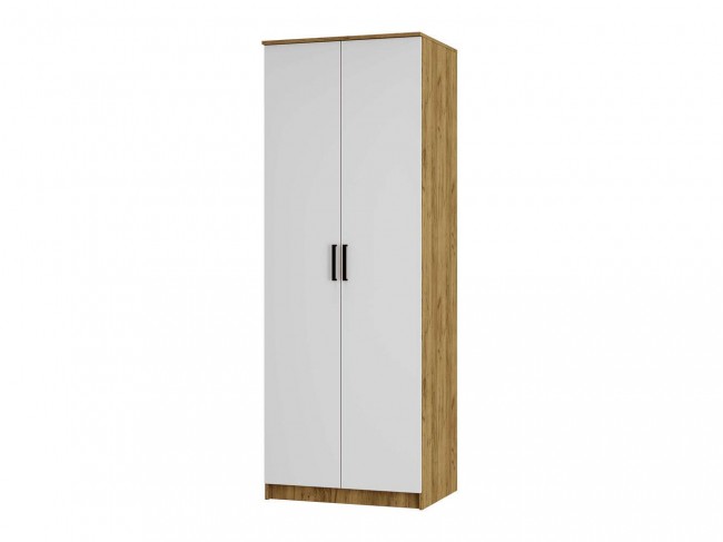 Шкаф двухстворчатый Евро ШК-01 крафт/белый фото