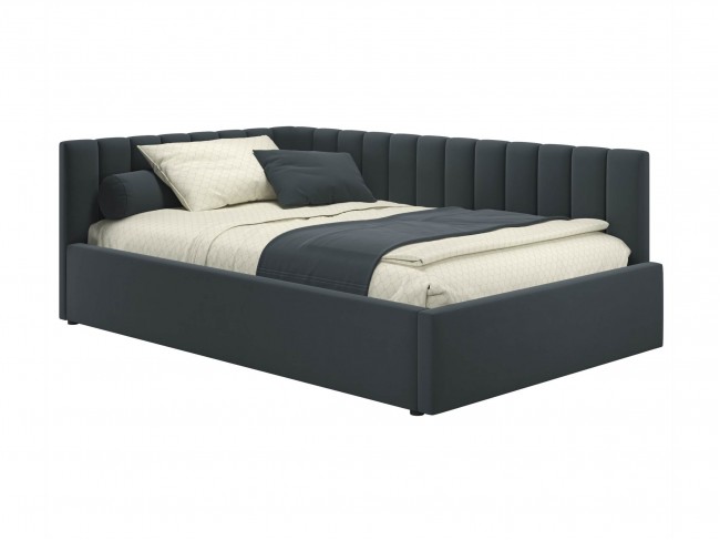 Мягкая кровать Milena 1200 темно-серый маренго с подъемным механ фото