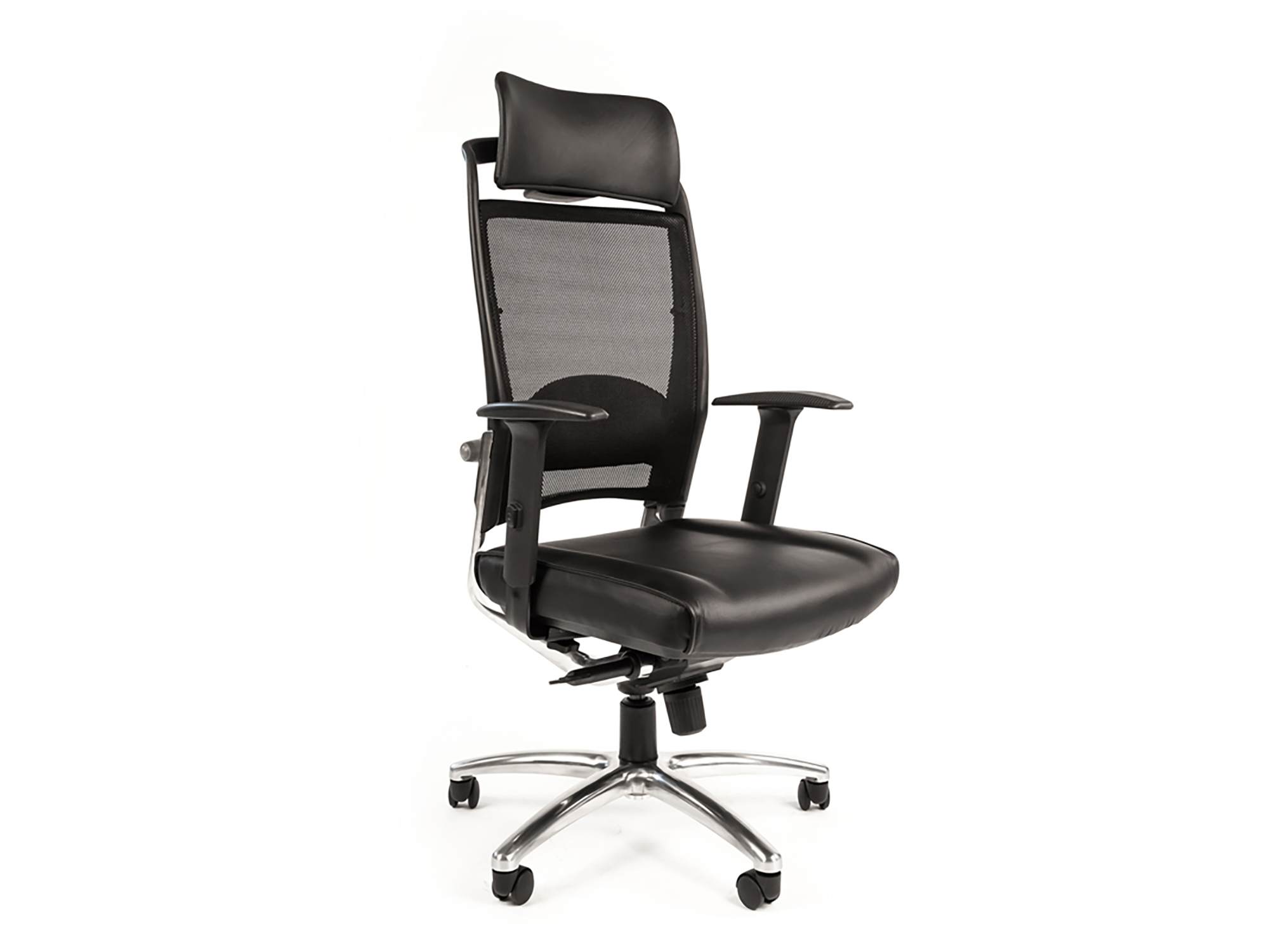 Кресло офисное эрго черное эко кожа сетка cm f104as 1