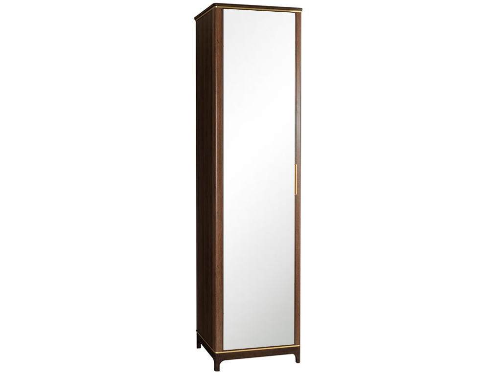 Шкаф с зеркалом деревянный коричневый без полок 
